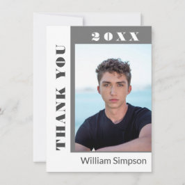 2 FOTO Modernes, einfaches Minimalistisches Abschl Dankeskarte