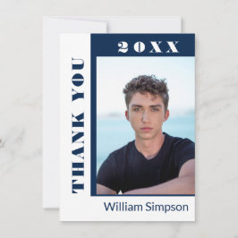 2 FOTO Modernes, einfaches Minimalistisches Abschl Dankeskarte