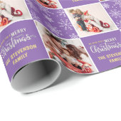 2 Foto Modernes Einfaches Weihnachten Lila Geschenkpapier (Rolleneckpunkt)