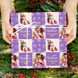 2 Foto Modernes Einfaches Weihnachten Lila Geschenkpapier
