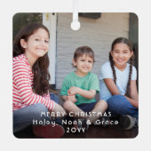 2 Foto Modernes Minimalistisches Weißtextüberlager Ornament Aus Metall (Vorderseite)