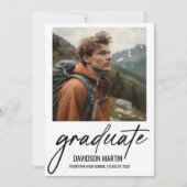 2 Foto Modernes Script Abschluss Ankündigung (Vorderseite)