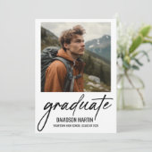 2 Foto Modernes Script Abschluss Ankündigung (Stehend Vorderseite)