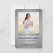 2 Foto Neue Adresse gebürsteter schwarzer Abschlus Dankeskarte (Rückseite)