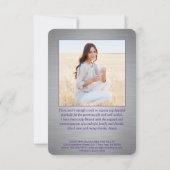 2 Foto Neue Adresse Lila Abschluss gebürstet Dankeskarte (Rückseite)