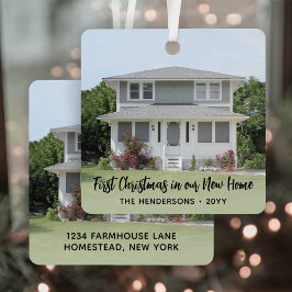 2 Foto Neue Zuhause-Adresse Erste Weihnachts-Schwa Ornament Aus Metall