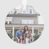 2 Foto Neue Zuhause First Xmas Black and Gold Roun Ornament (Rückseite)