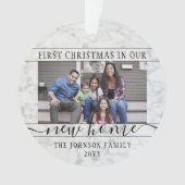 2 Foto Neue Zuhause First Xmas Imitate Marmorrunde Ornament (Vorderseite)