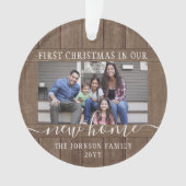 2 Foto Neue Zuhause First Xmas Rustikale Imitate H Ornament (Vorderseite)