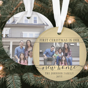 2 Foto Neues Zuhause Erstes Weihnachten Schwarz un Ornament
