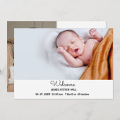 2 Foto Neugeborene Geburtsankündigung Ankündigung (Vorne/Hinten)