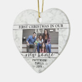 2 Foto New Zuhause First Christmas Imitate Marmorh Keramik Ornament (Links)