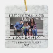 2 Foto New Zuhause First Christmas Imitats Weißer  Keramikornament (Vorderseite)