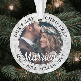 2 Foto Newlyweds 1. Weihnachten Verheiratete Imita Ornament