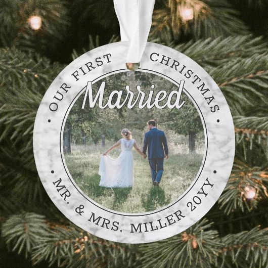 2 Foto Newlyweds Erste Weihnachten Verheiratete Im Ornament