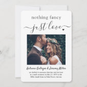 2 Foto Nichts Extravagant nur Liebe Hochzeit Elope Einladung (Vorderseite)