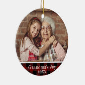 2 Foto Oma's Joy Red Buffalo Kariert Keramik Ornament (Rechts)