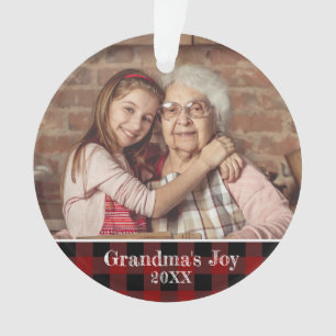 2 Foto Oma's Joy Red Buffalo Kariert Ornament