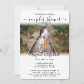 2 Foto Paare Brautparty Chic Moderne Schrift Einladung (Vorderseite)