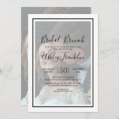 2 Foto Paare Chic Modernes Script Brautparty Einladung (Vorne/Hinten)