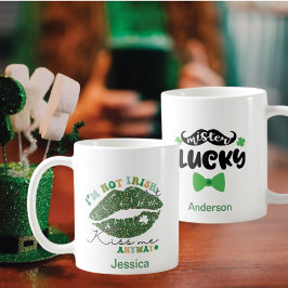 2 Foto Patrick's Day Green Kiss, Me Mister Lucky Kaffeetasse