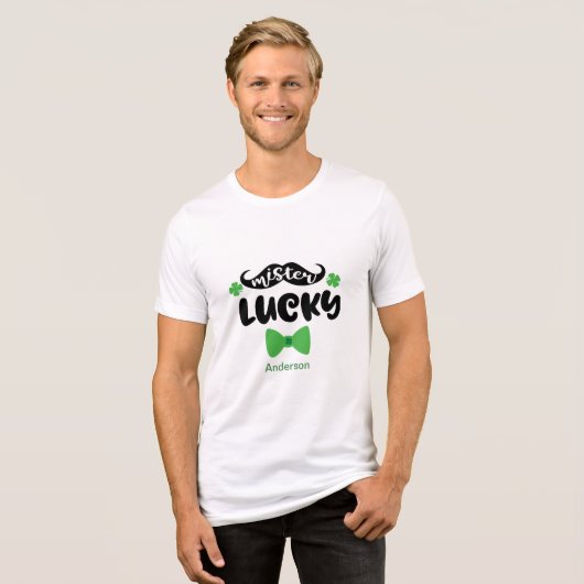 2 Foto Patrick's Day Green Kiss, Me Mister Lucky Tri-Blend Shirt (Vorderseite voll)