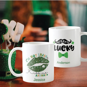 2 Foto Patrick's Tag Grüner Kuss, Mich Herr Glücks Kaffeetasse