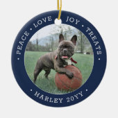 2 Foto Peace Liebe Freude Leckereien Niedlich Hund Keramik Ornament (Vorne)