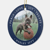 2 Foto Peace Liebe Freude Leckereien Niedlich Hund Keramik Ornament (Links)