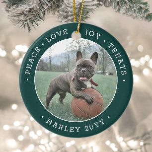 2 Foto Peace Liebe Freude Leckereien Niedlich Hund Keramik Ornament