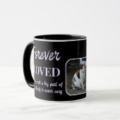 2 Foto Pet Loss Keepake Memorial Schwarz lila Tasse (Vorderseite Links)