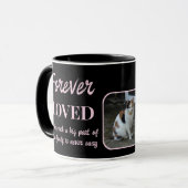 2 Foto Pet Loss Keepake Memorial Schwarz Pink Tasse (Vorderseite Links)