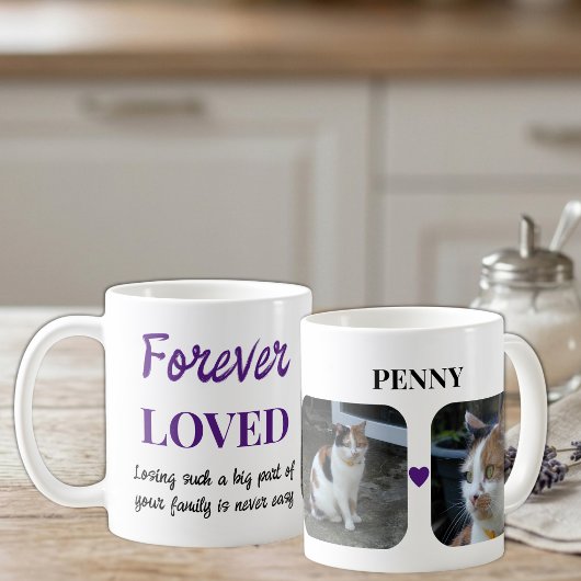 2 Foto Pet Loss Keepake Pet Memorandum lila Kaffeetasse