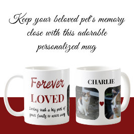 2 Foto Pet Loss Keepake Pet Memorial burgundy Kaffeetasse