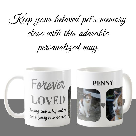 2 Foto Pet Loss Keepake Pet Memorial grau Kaffeetasse