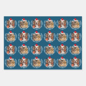 2 Foto Pet Santy Paws Little Helpers Weihnachtsman Geschenkpapier Set (Vorderseite 3)