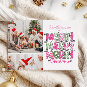 2 Foto Pink Grün Frohe Weihnachten Urlaub