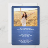 2 Foto Pinsel Blau und Weiß Script Abschluss Ankündigung (Rückseite)