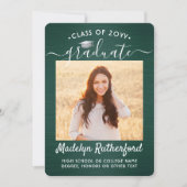 2 Foto Pinsel Grün und Weiß Script Abschluss Ankündigung (Vorderseite)