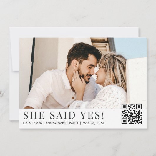 2 Foto QR Code Moderne Einsatzpartei Einladung (Vorderseite)