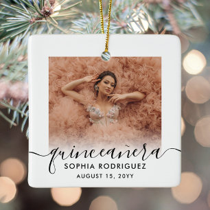 2 Foto Quinceañera Keepake 15. Geburtstag Moderne Keramikornament