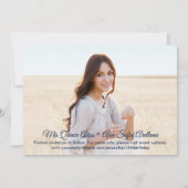 2 Foto Quinceanera Navy Blue Confetti Sparkle Save The Date (Rückseite)