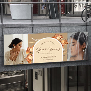 2 Foto Retro Arch Blume Business Grand Opening Banner