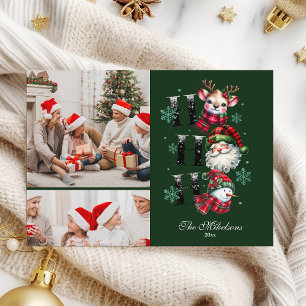 2 Foto Retro Gingham Santa & Friends Weihnachten