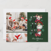 2 Foto Retro Gingham Santa & Friends Weihnachten (Vorderseite)