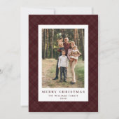 2 Foto Retro Weihnachten Kariert Tartan Gruß (Vorderseite)