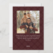 2 Foto Retro Weihnachten Kariert Tartan Gruß (Rückseite)