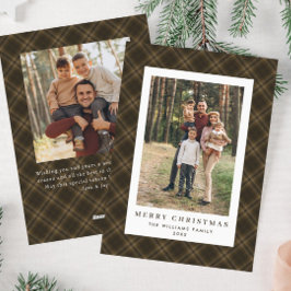 2 Foto Retro Weihnachten Kariert Tartan Gruß