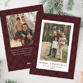 2 Foto Retro Weihnachten Kariert Tartan Gruß