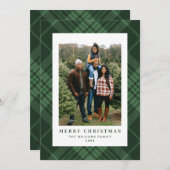 2 Foto Retro Weihnachten Kariert Tartan Gruß (Vorne/Hinten)